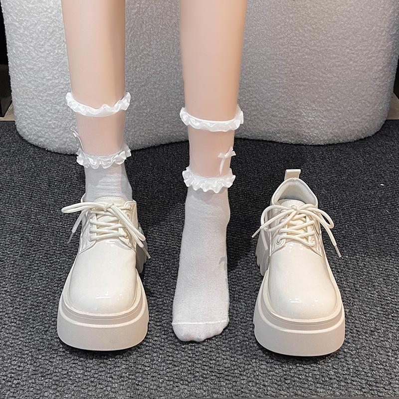 Fashion Women Spring New Black Platform Flats Shoes Women Loafers Slip on Boat Shoes Designer Casual Leather Oxfords 2025