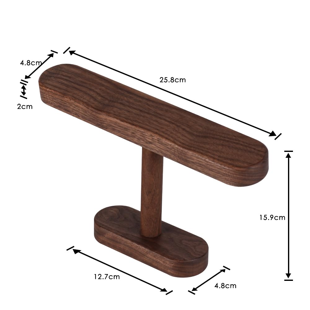 Baskiss Premium Wooden Watch Stand, Display and Storage for 2-4 Watches, Walnut, Dark Brown