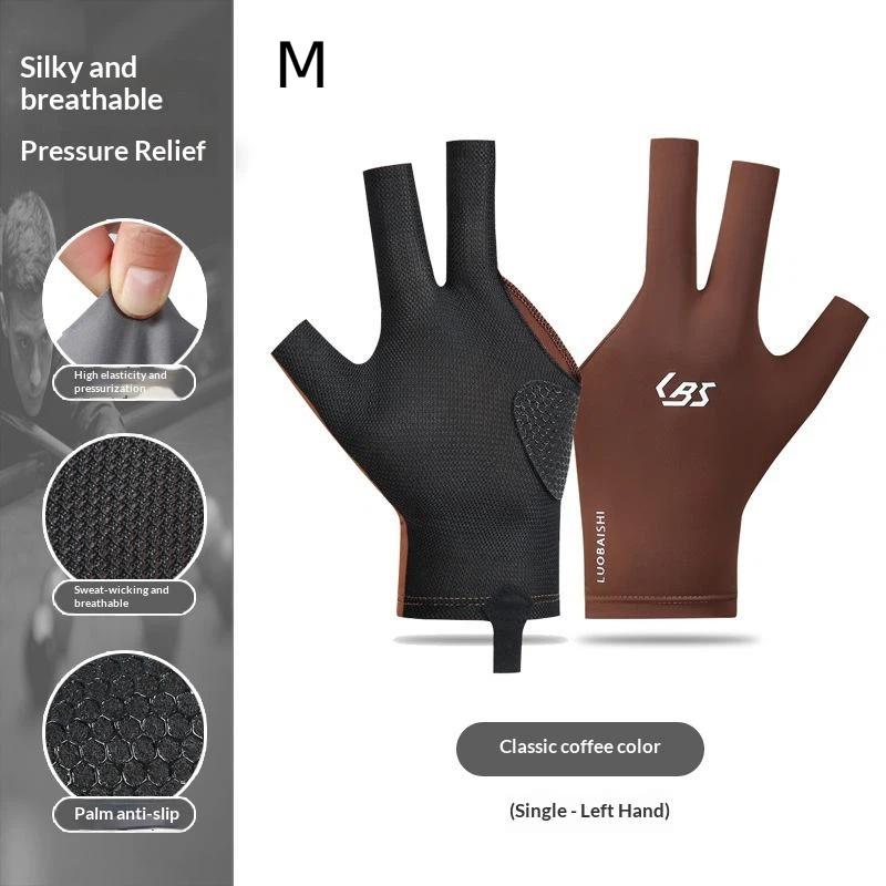 1Pc Left Right Hand Billiard Gloves Open Three Finger Non-Slip Wear Resistant Snooker Pool Gloves Billiard Training Glove