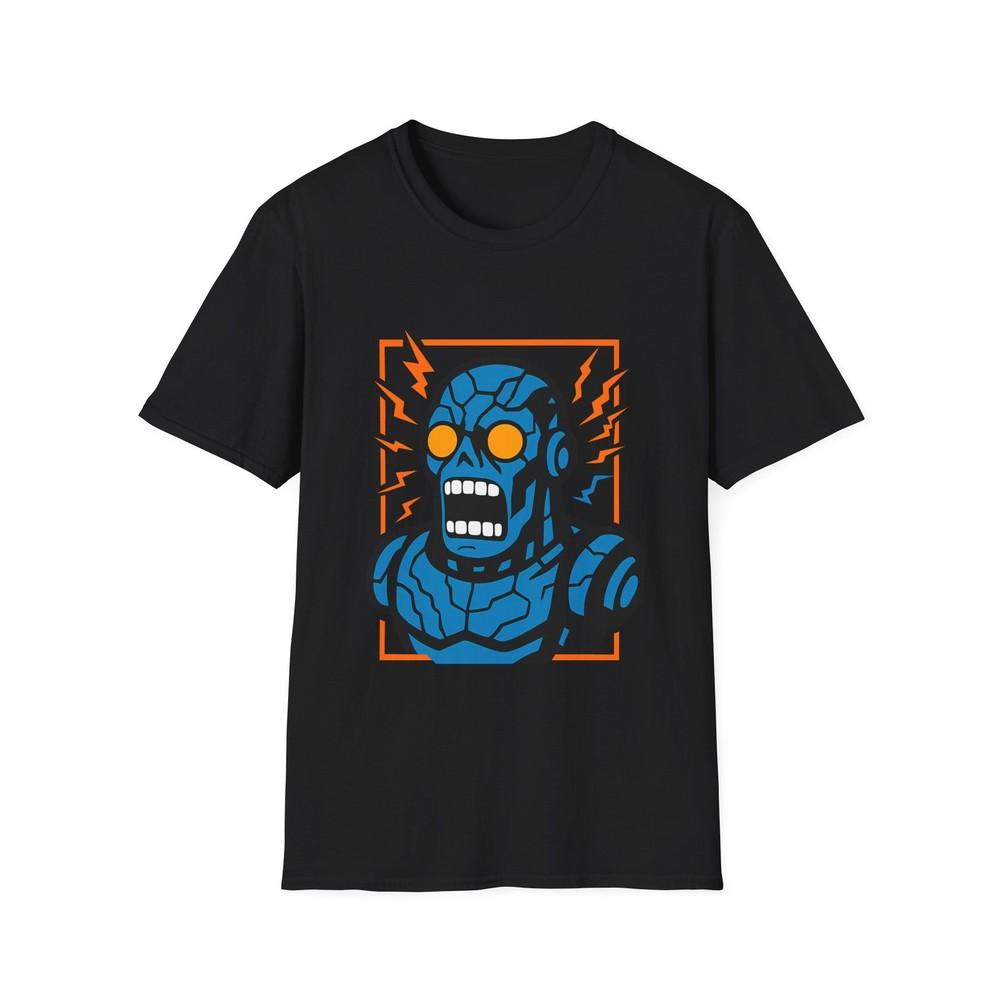 

Unisex Softstyle T-Shirt – Fierce Neon Robot, Unhinged Rage, Madness 3XL