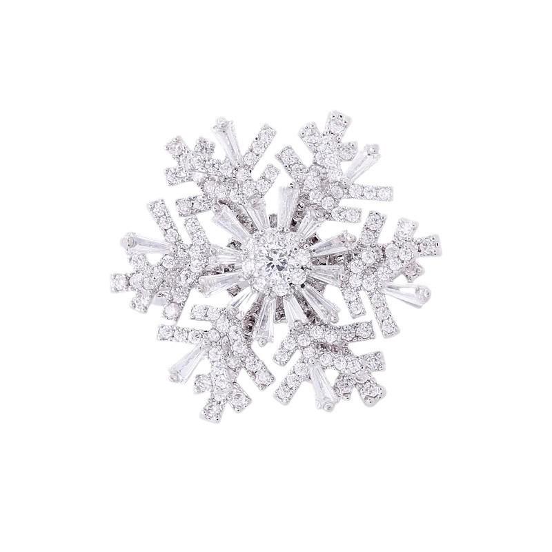 Luxurious and Auspicious Brooch High-end Women's Exquisite Rotating Snowflake Brooch Niche Design Sense Corsage Suit Accessory