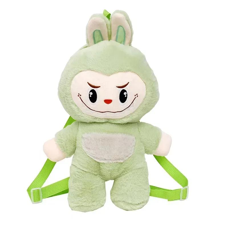 42cm Cartoon Labubu Rabbit Backpack Plush Doll Animal Labu Plush Toy Cute Labu Rabbit Dolll Soft Stuffed Backpack for Girl Gifts