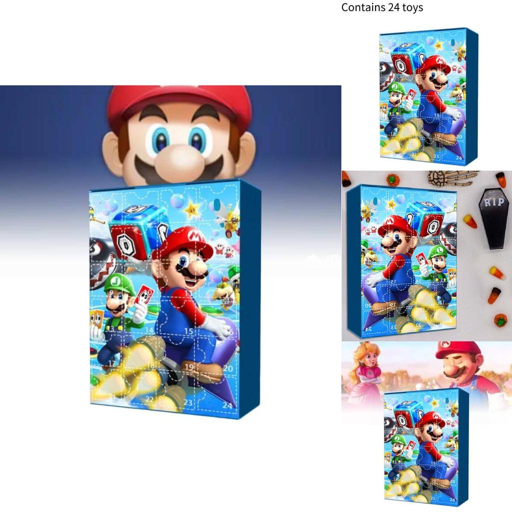 Christmas Advent Calendar Mario Sanrio Kids Holiday Countdown Toy Blind Box Set