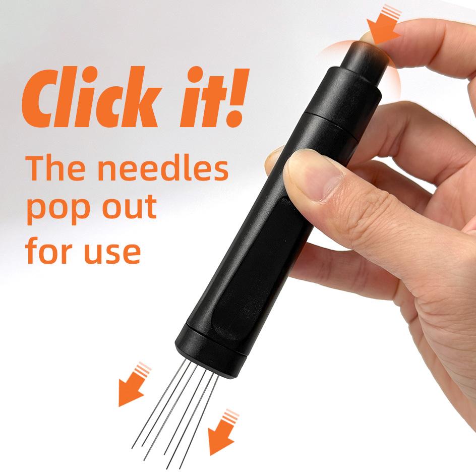 Flick Espresso WDT Tool Retractable WDT Tool for Espresso Coffee Telescoping Distribution Tool 6 Needles Portable Coffee Stirrer