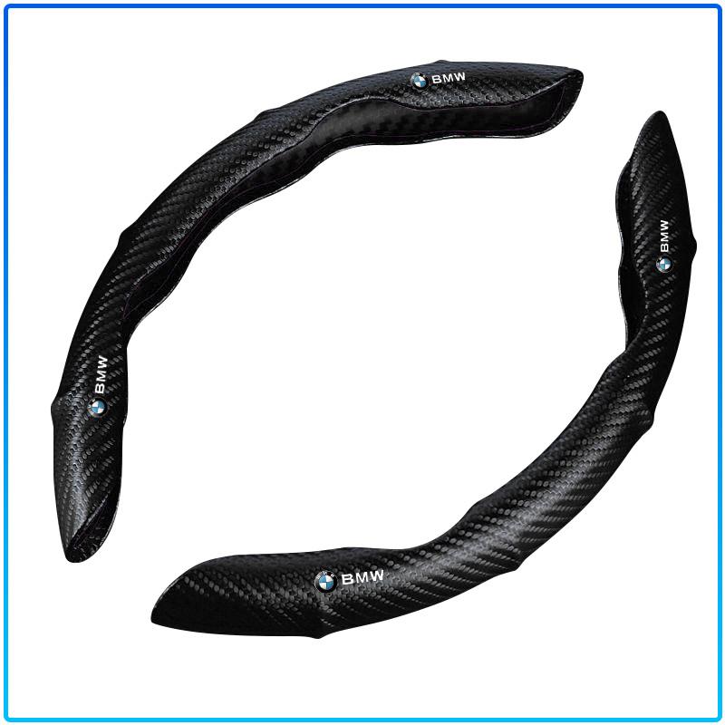 2pcs Carbon Fiber Non-Slip Steering Wheel Cover Car Accessories For BMW M Performance 1 3 5 7 Series M3 M4 M5 M6 X1 X3 X5 X6 X7 E30 E34 E36 E39 E4