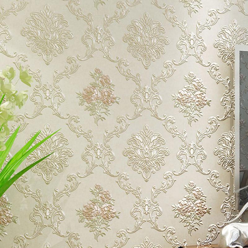 1PC 3D Embossed Bedroom Living Room Pastoral Style Home Decoration Non Woven Fabric Wall Sticker