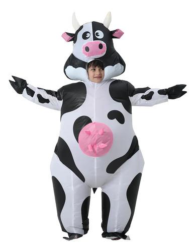 Inflatable Cow Costume For Kids, Fun Farm Cow Outfit For 8