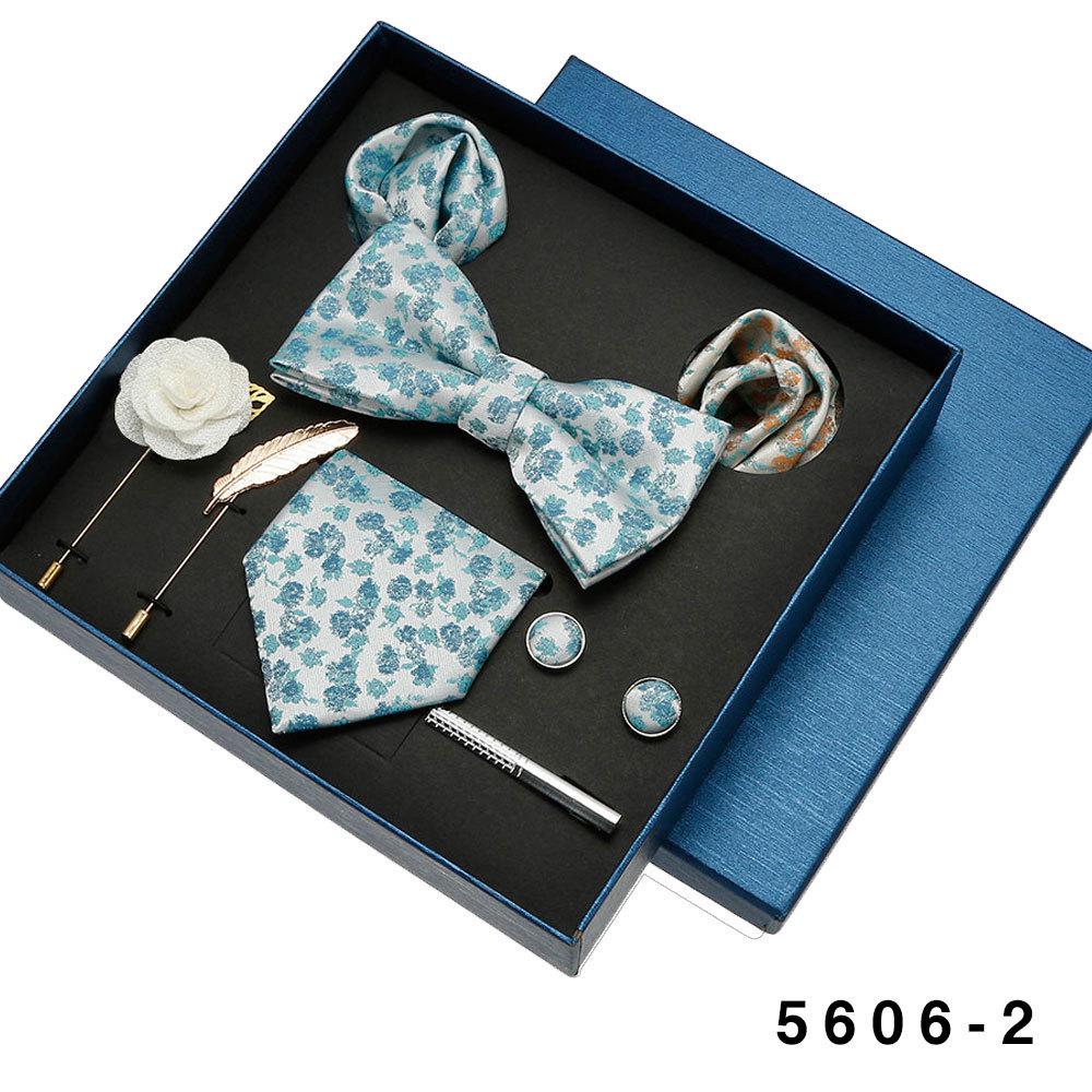 Men's Formal Tie & Pocket Square Eight-Piece Gift Set - High-End Wedding & Business 