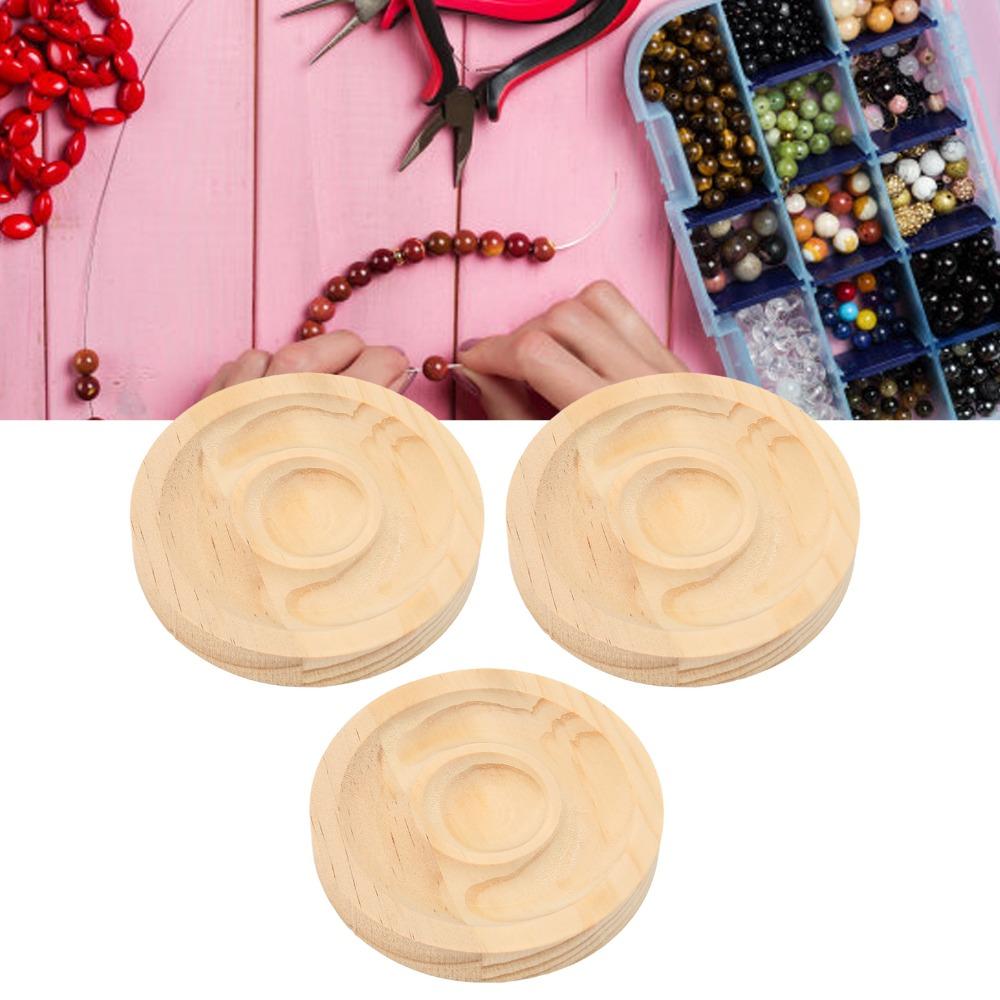 5pcs Solid Wood Bracelet Display Tray Round Shape Jewelry Organizer Tray For Bracelets