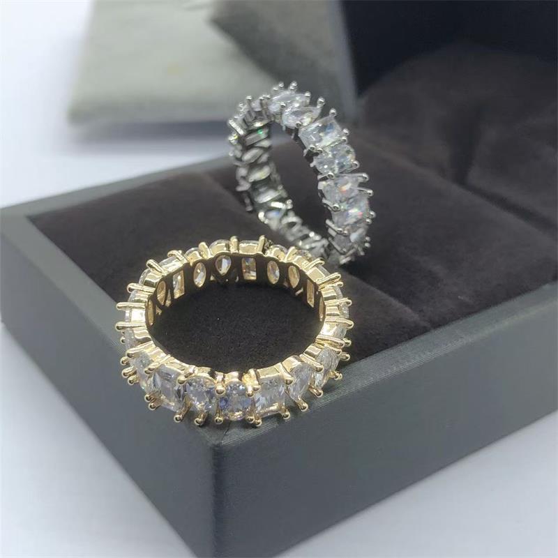 Унисекс Винтажное Кольцо в Стиле Хип-Хоп с Кубическим Цирконием Маркиз 18