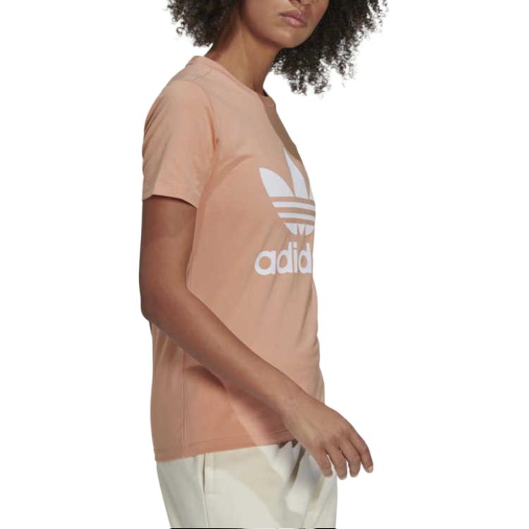 adidas Originals Adicolor Classics Logo Sports Retro Casual Short Sleeve T-Shirt Women Tops Pink H33566