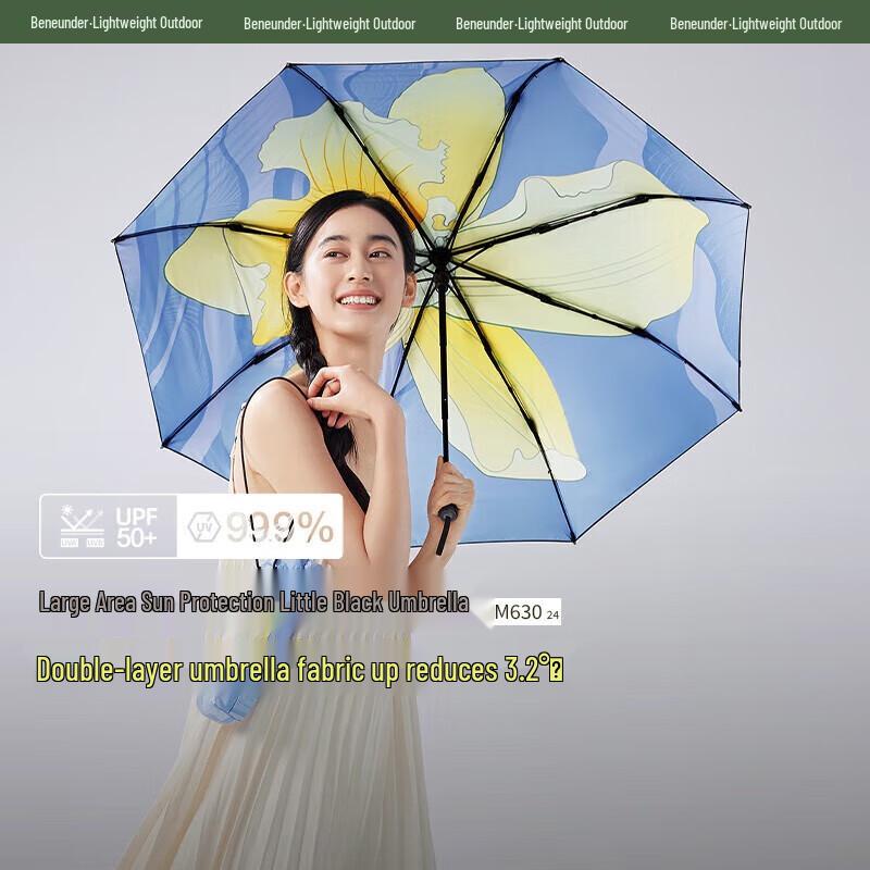 Beneunder Floral UV Protection Double-Layer Portable Umbrella