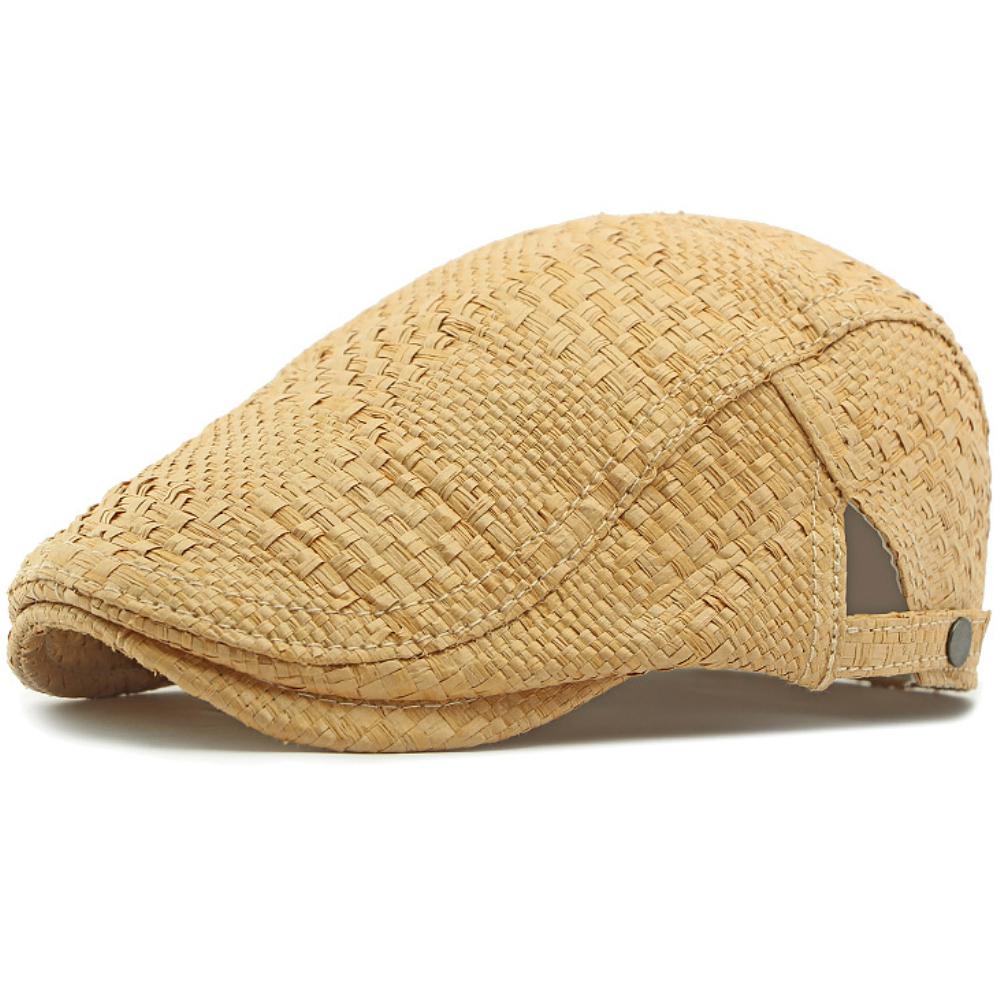HT4831 Boinas para Hombre Mujer Primavera Verano Gorra de Sol Transpirable Sombrero Boina de Paja Masculino Femenino Ajustable Gorra Plana de Hiedra Boinas Vintage
