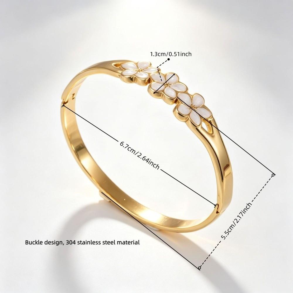 Enamel Design Gold Plated Bracelet Stainless Steel Women's Bracelet Women Daily Wear