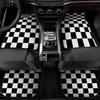 Tappetini Auto a Quadri da Corsa Set di 4, Tappeti Auto Geometrici a Scacchi Anteriori Posteriori, Accessori Auto Universali,