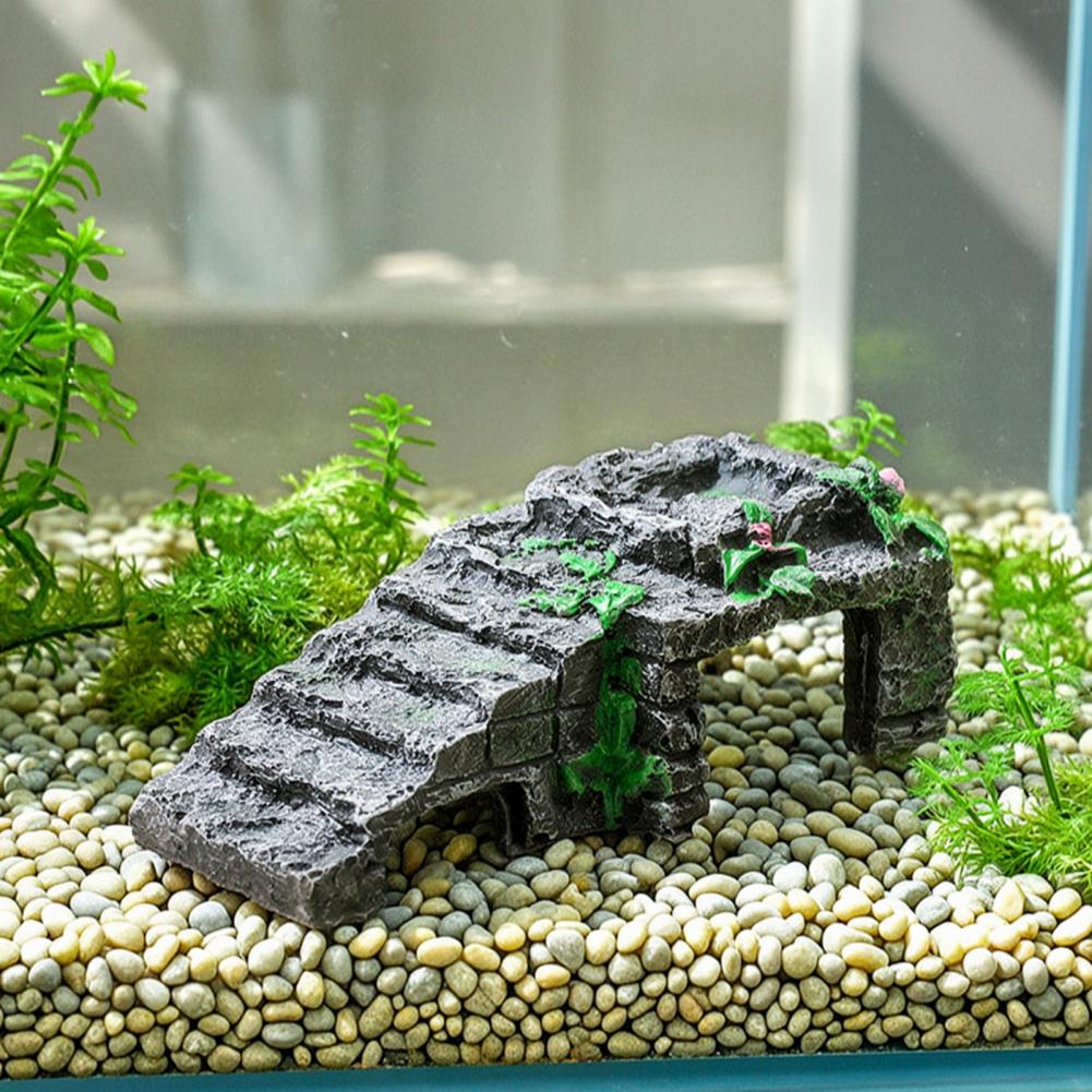 Lightweight Fish Tank Cave Turtle Basking Platform Artificial Rock Dock Baby Tortoise Climbing Ramp for Terrarium for Shrimp