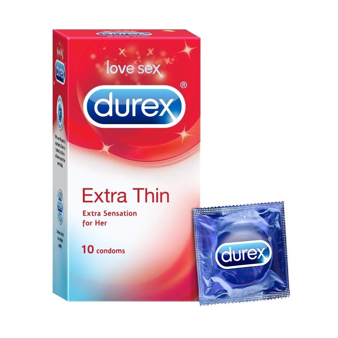 РџСЂРµР·РµСЂРІР°С‚РёРІС‹ СѓР»СЊС‚СЂР°С‚РѕРЅРєРёРµ (10 С€С‚), Extra Thin Condoms,  Durex