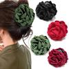 16 Colors Sweat Medium Size Cotton Fabric Rose Flower Hair Claw Clips for Women Korean Ctach Shark Clamp Hair Accessories
