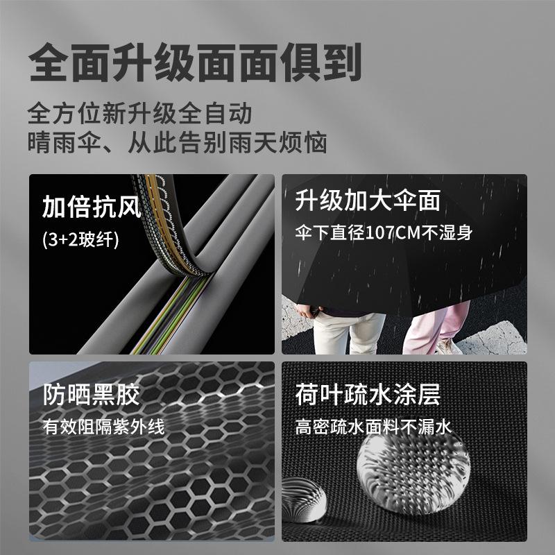 Automatic Umbrella 24 Bone Large Double Umbrella Sunny and Rainy Female Parasol Enlarged, Thickened and Reinforced Folding Umbrella