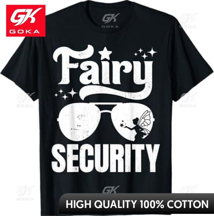 Fairy Security Protection Squad Birthday TShirt Round Neck Summer Look Shirt Relaxed Fit Playful Cool Design Breathable Cotton S