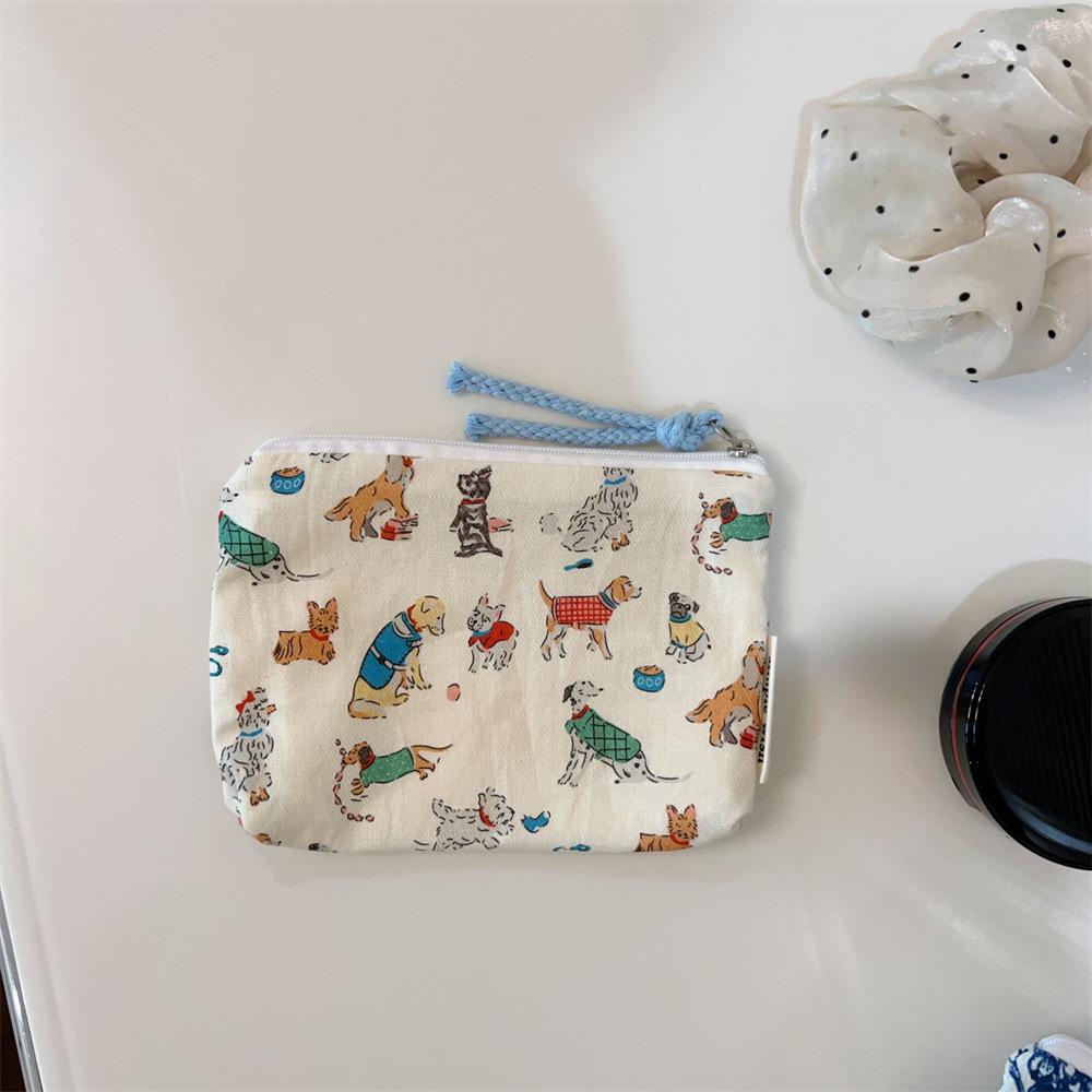 Mini-Baumwoll-Blumen-Organizer-Taschen für Damen, kleine Stoff-Kosmetik-Make-up-Tasche, kleine Geldbörse, Münzfach, Kinder-Kosmetiketui