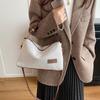 MultiColor Canvas And Faux Leather Hobo Underarm Bag For Women Casual Shoulder Crossbody Bag With Adjustable Strap For Daily Use