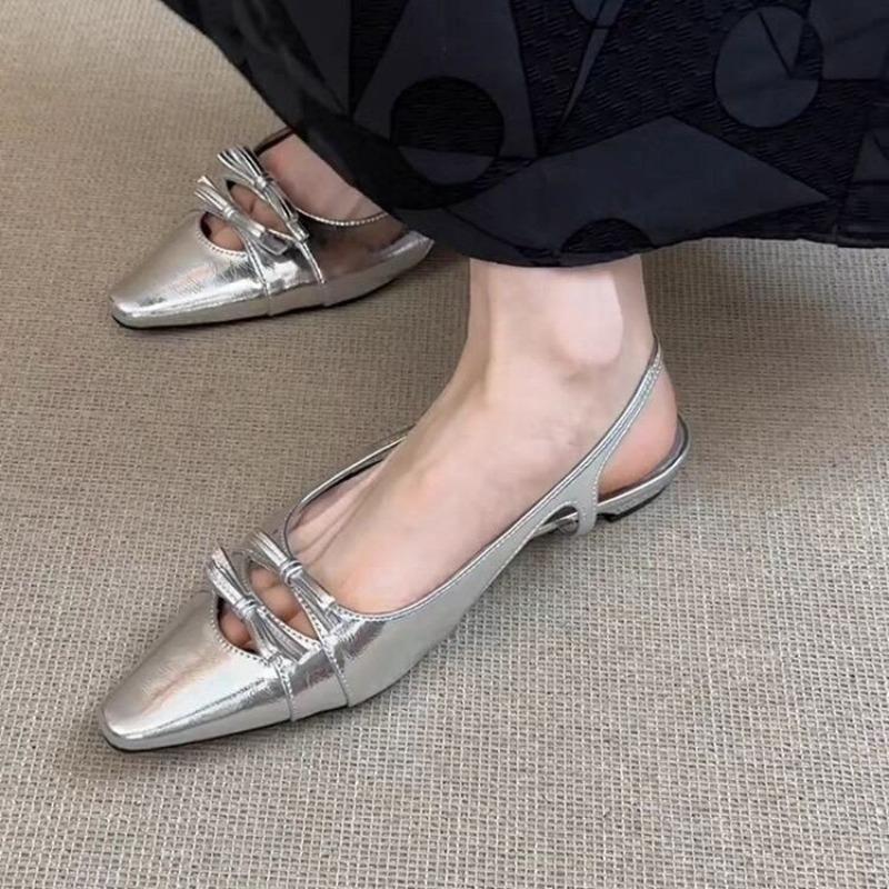 Fashion New Style Women's Designer Cover Toe Women Sandals Fashion Butterfly-knot Dress Shoes Women's Low Heel Stripper Party Sandalias