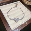 Nuovo Bracciale da Donna Regolabile Placcato Oro Lucido Completamente Intarsiato di Strass Forma a Goccia Moda Bracciale in Zircone Gioiello Regalo
