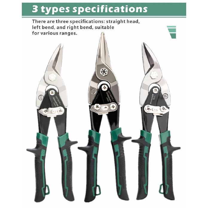 10 Inch Industrial Tin Snips, Cuts Stainless Steel Sheet Metal, Galvanized Iron with Compound Leverage for Heavy Duty Work