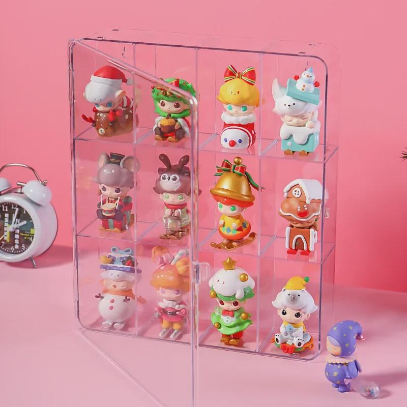 Acrylic Display Stand for Blind Box Dolls - Transparent Storage Cabinet for Pop Mart Figures