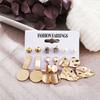 Fashion Women Metallic Element Round Irregularly Geometrical Ear Stud
