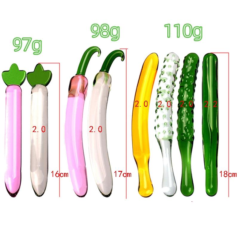 VaHppy Meyveler/Sebzeler Stilize Yapay Penis Küçük 100g 18*2cm Cam Mastürbatörler Kızlar İçin Seks Oyuncakları Kadınlar İçin SM BDSM