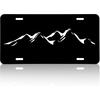 Upgraded Mounta License Plate Black White Mountain License Plate Aluminum Metal Car Tag Funny Cars Personalized Decoration Vanity Tag Car Front