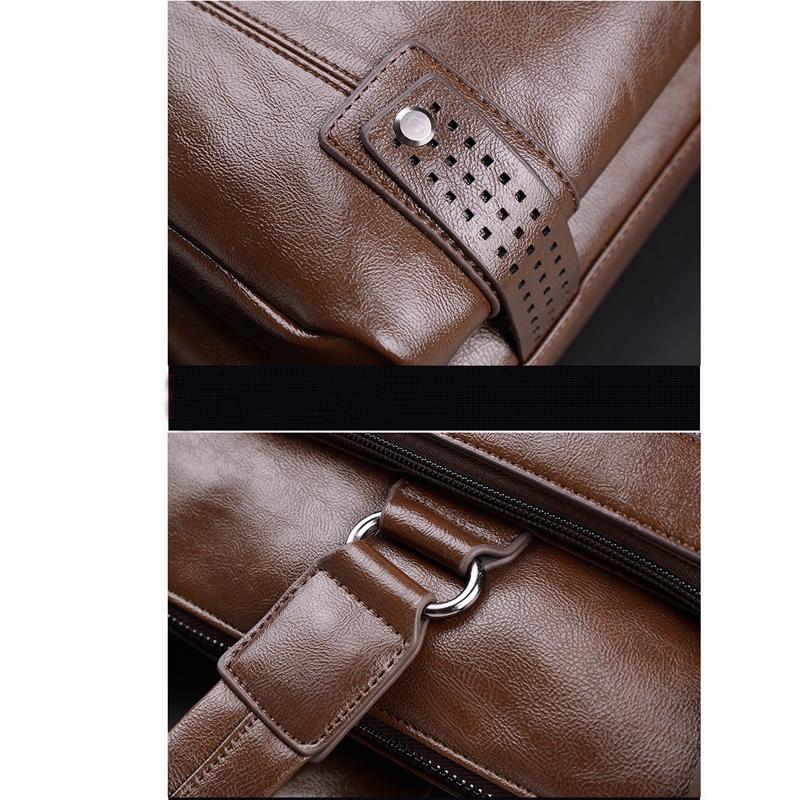 Mode Herren Rindsleder Business Aktentasche Umhängetasche Männlicher Messenger Große Kapazität Computertasche