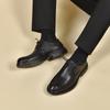 Men'S Leather Shoes Business Dress Shoes First Layer Cowhide Lace-Up Flats Black Professional Work Shoes