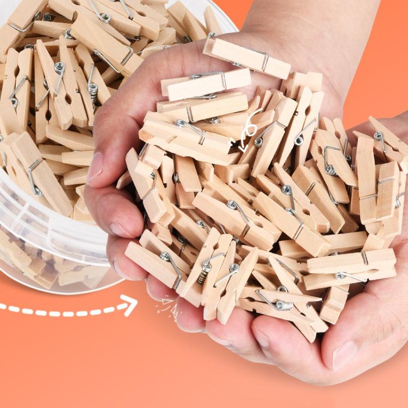50pz Mini Mollette in Legno Pinze per Foto Carta Mollette Stendibiancheria Accessori Decorazione Casa Matrimonio Festa