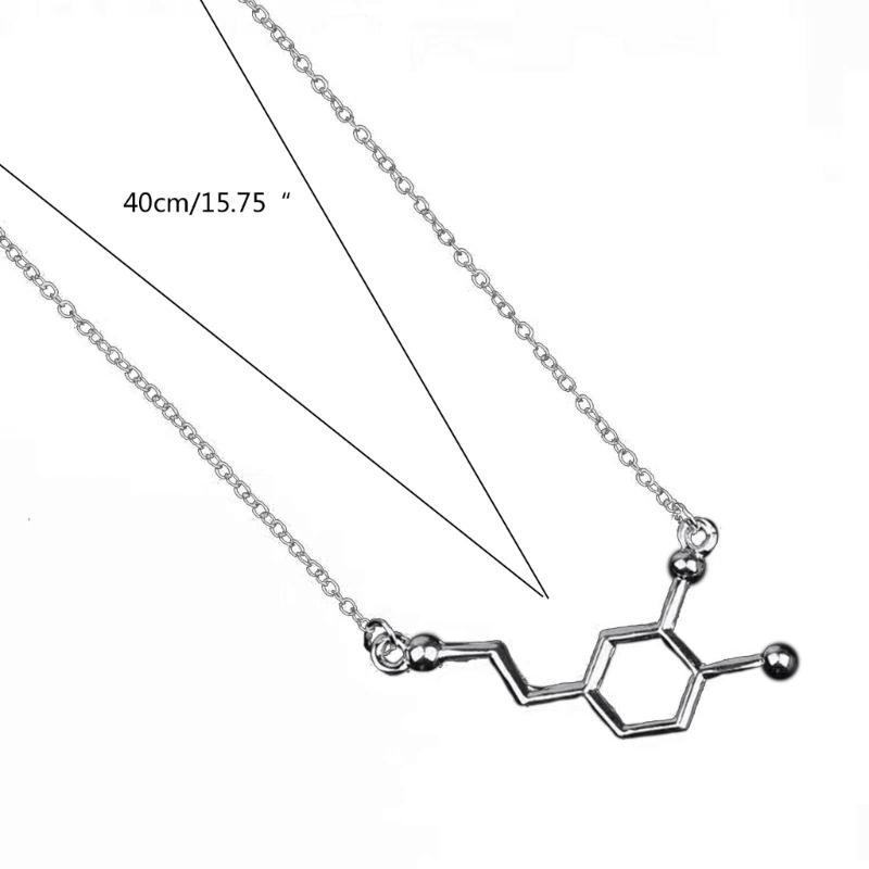 Dopamine Molecule Necklace Stylish Neck Chain Ajustable Collarbone Chain Trendy Neck Jewelry for Chemistry Enthusiasts