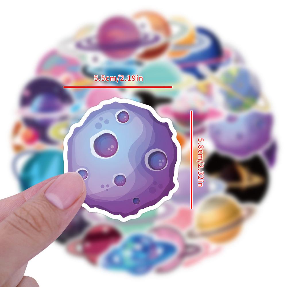 60 Universe Planet Asteroid Graffiti Stickers Window Notebook Water Cup Trolley Case Personalized Waterproof Stickers