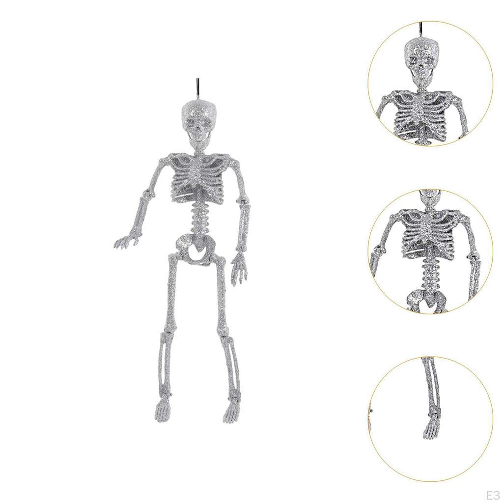 Halloweenská dekorace Závěsná kostra 15,75 palce Sběratelský dekorativní přívěsek Polohovatelný na terasu