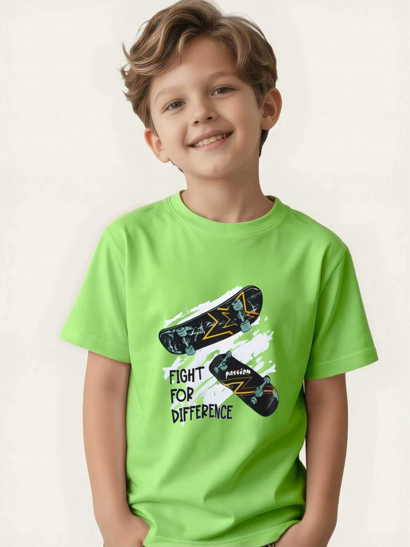 Children s printed short-sleeved T-shirt summer children s personalized top 100