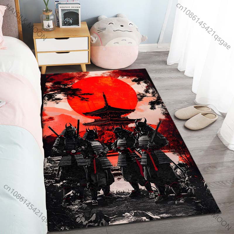 

1PC Japanese Bushido Print Carpet for Living Room Bedroom Sofa Home Decor Rus Non-slip Floor Mat Luxury Gift Multiple Sizes 40cm x 60cm