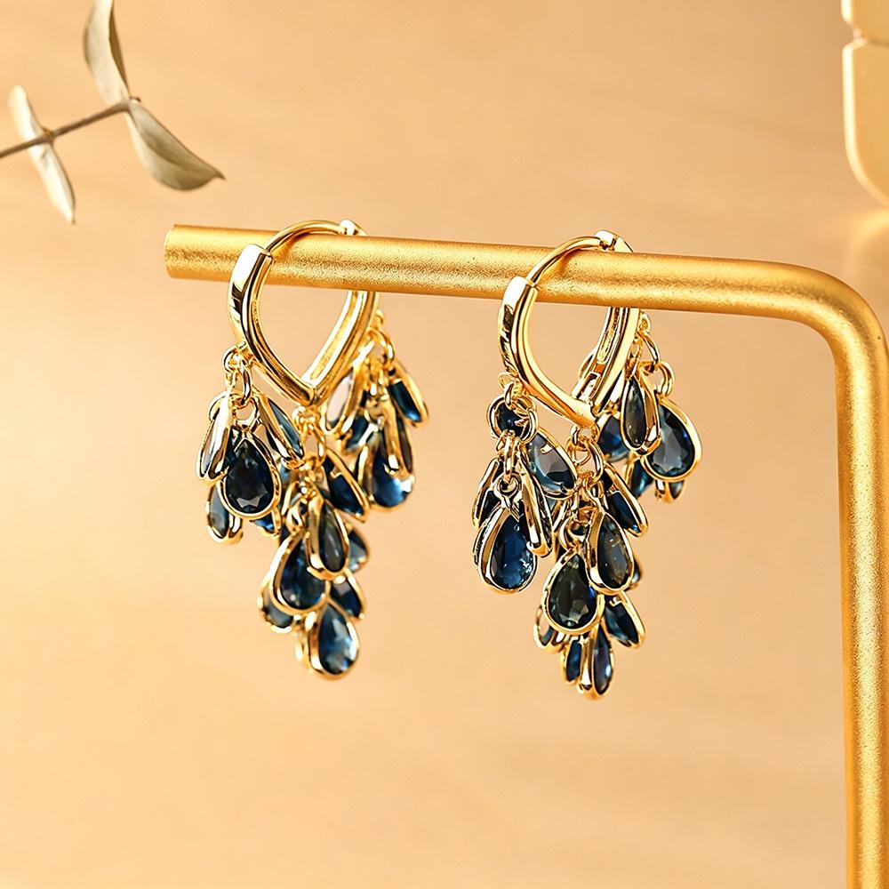 

Elegant Zircon Tassel Earrings - Exquisite High-End Fashion Ear Clips