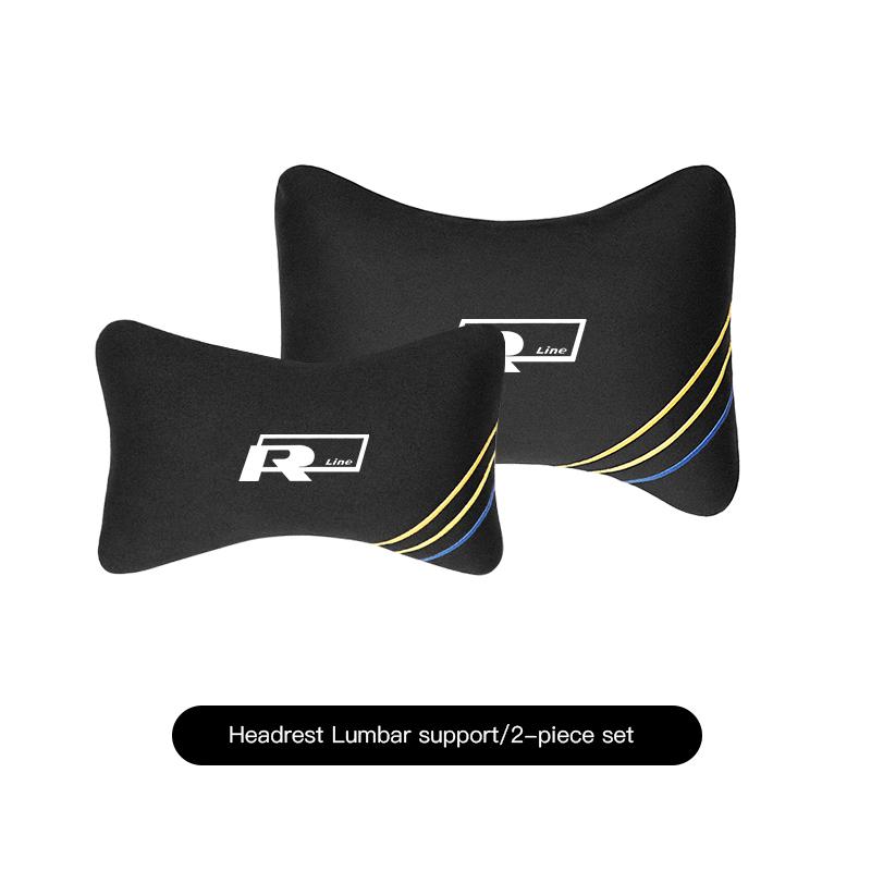Car Neck Pillow Soft Comfortable Suede Headrest Waist Cushion For Volkswagen VW Polo Golf T5 Caddy T4 Touran GTI Passat Scirocco BO0