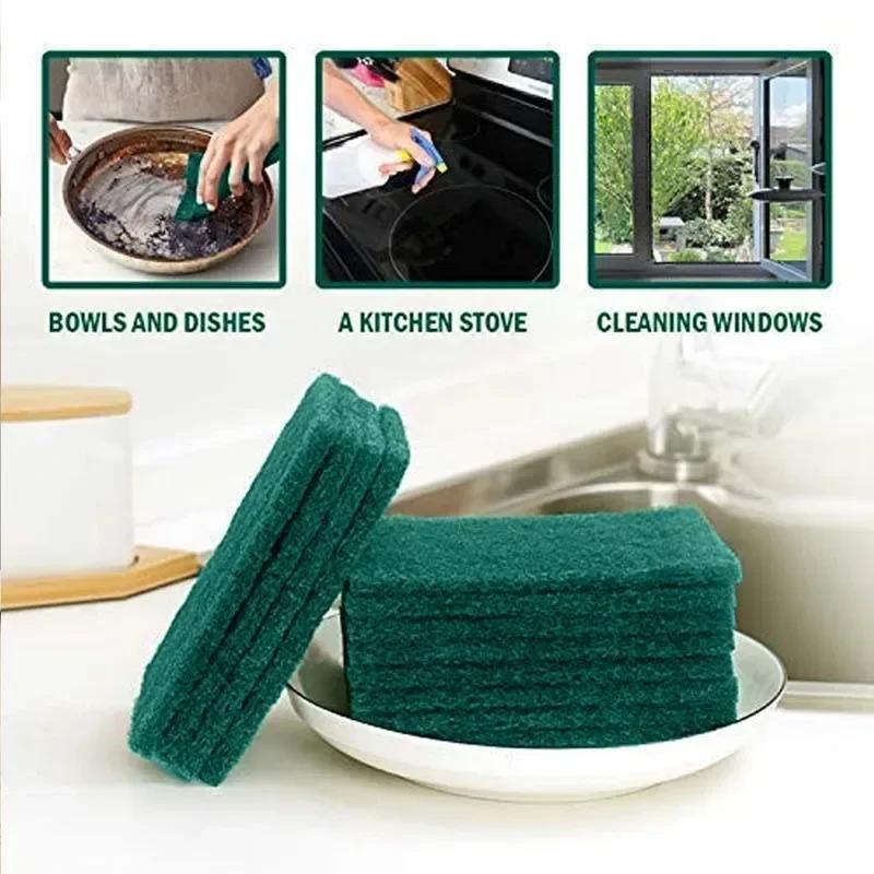10/20/30PCS Scrub Pads Household Kitchen Oil Removal Dishwashing Pot Pads Scratch Free Multipurpose Reusable Cleaning Dishrag