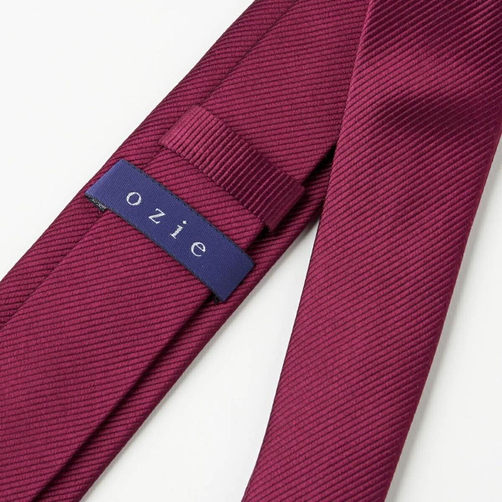 [Ogier] Men's Narrow Tie, 100% Silk, Solid Woven Pattern, Gift, Present, Business, Stylish