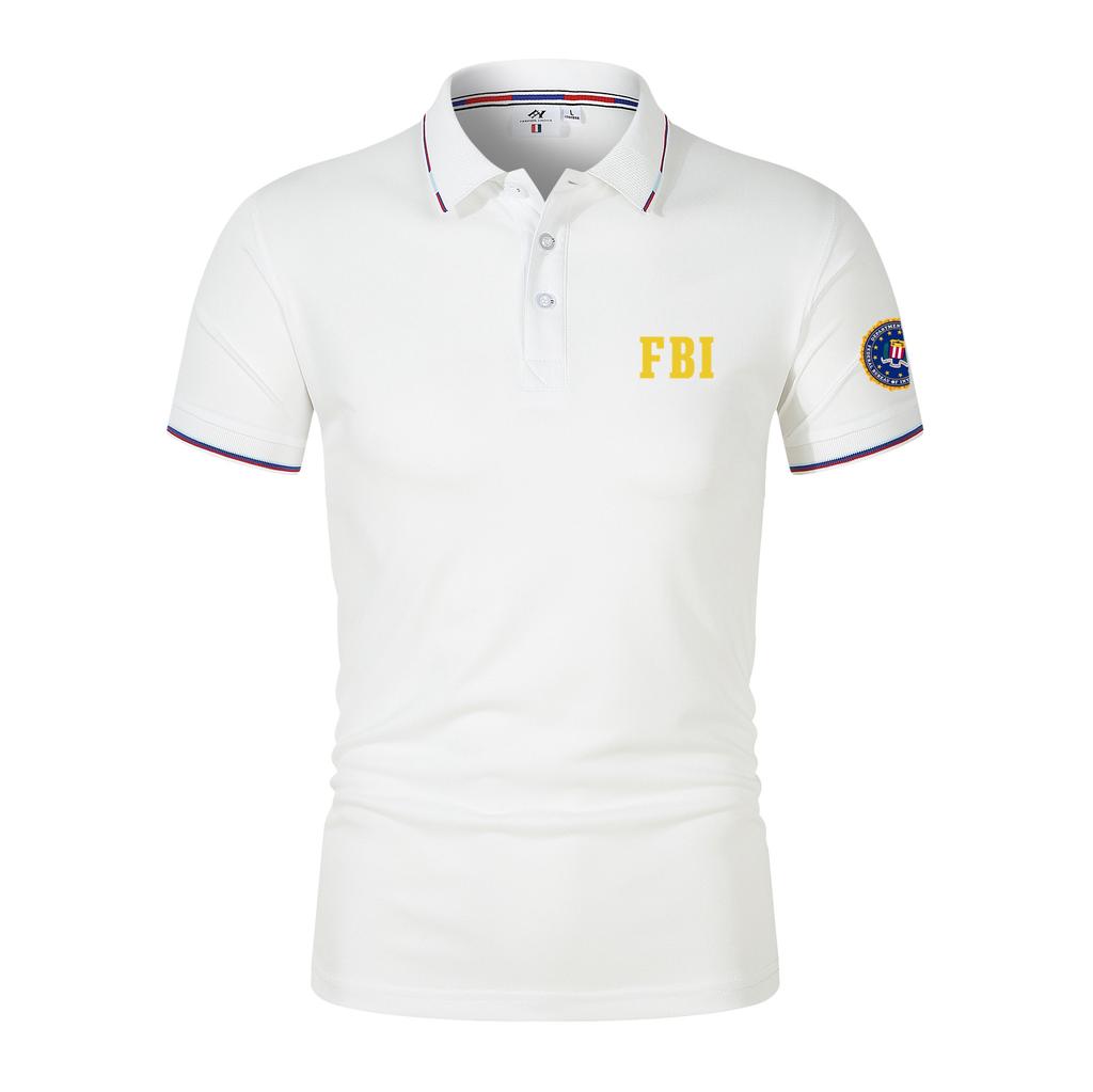 Men's Summer Polo Casual Breathable FBI Polo Shirt