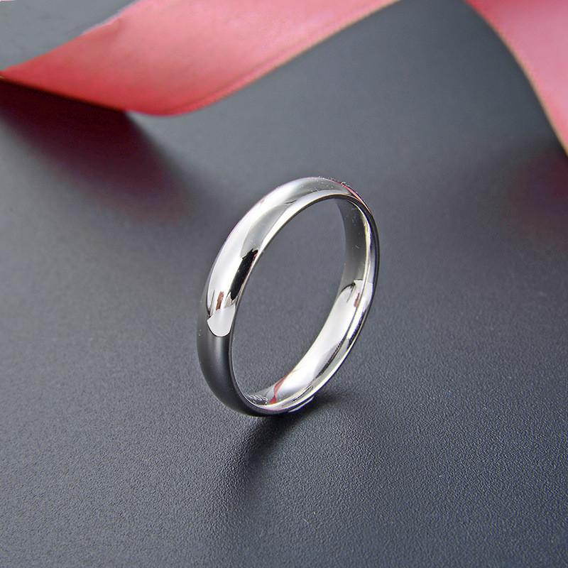 Buyee 925 Silver Couples Ring Sets Can Engrave Simple White Ring Finger for Women Men Fashion Fine Jewelry Circle