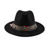 Autumn and Winter Retro Woolen Top Hat Women's New Ethnic Style Jazz Woolen Hat European and American Bell-shaped Hip-hop Felt Hat