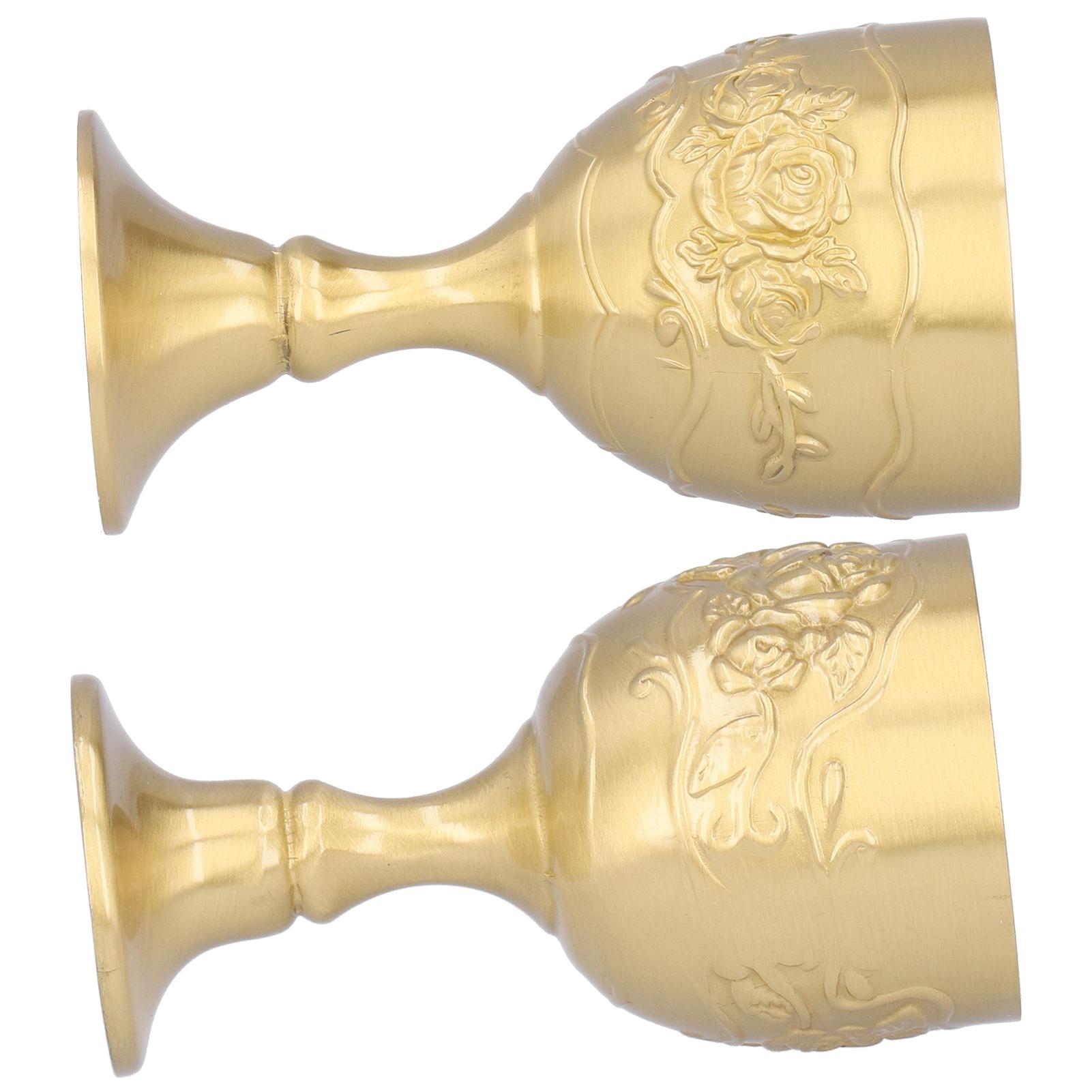 

Brass Cup Antique Small Goblet Embossed Brass Cup Retro Tea Cup Compact for Party for Home Kitchen for Gift for Whiskey Lovers small