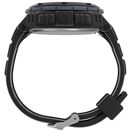 Timex Men's Expedition Shock XL Vibrating Alarm 50mm Watch, Black/Positive, Chronograph.